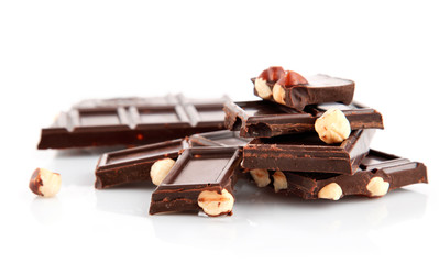 black chocolate with nut