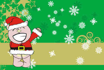 pig cartoon background xmas