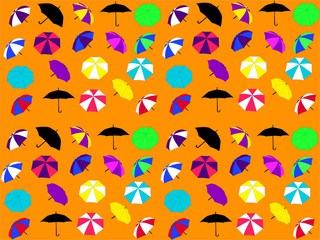 background with umbrellas - vector