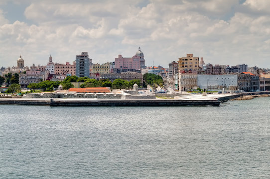Entrance to the bay of Havana and view of parts of the city