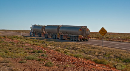 Fototapeta premium the big road train on the australia outback, australia