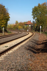 Fototapeta na wymiar Eisenbahnschienen o. Oberleitung
