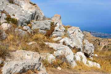 Stone on the Acrocorinth hill