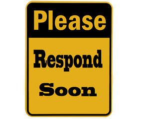 please respond sign isolated