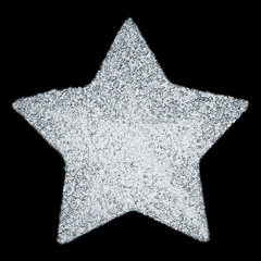 Silver Effect Festive Star with Black Background