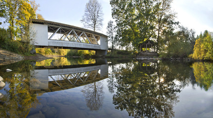 Hannah Covered Bridge Oregon Panorama