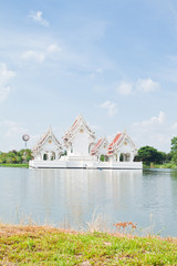 Thai style castle in the middle of pond