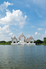 Thai style castle in the middle of pond
