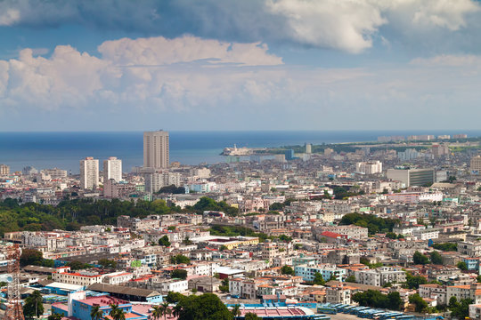 Aerial view of the city of Havana in Cuba