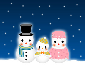 雪だるまファミリー　夜