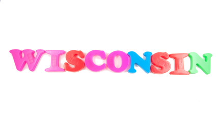 wisconsin written in fridge magnets