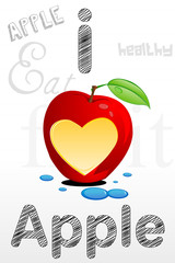 Fototapeta premium i love apple