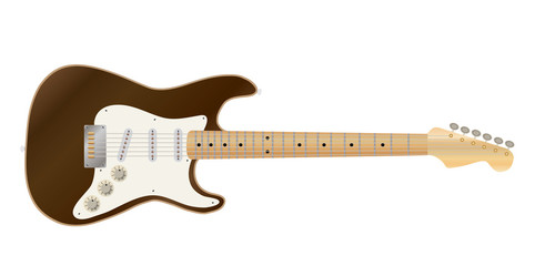 Electric guitar isolated on white background