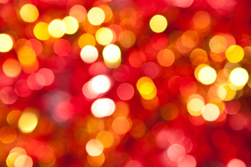 Defocused abstract red and yellow christmas background