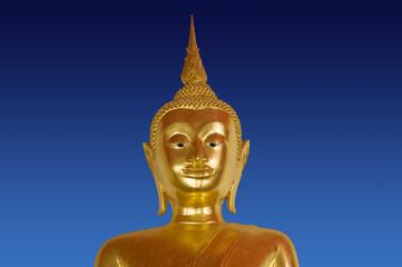golden buddha on the blue sky