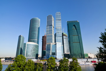 Fototapeta na wymiar Modern business skyscrapers in Moscow city