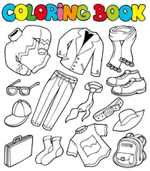 Abwaschbare Fototapete Für Kinder Coloring book with apparel 1