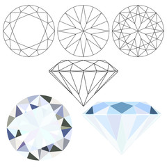 Différentes vues d’un diamant