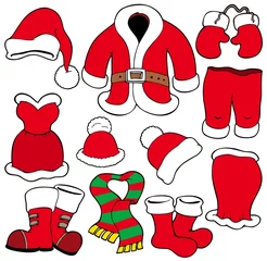 Cercles muraux Pour enfants Various Santa Claus clothes