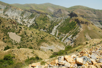 Fototapeta na wymiar Krajobraz pustyni w północnej, wschodniej Turcji Kurdystanu