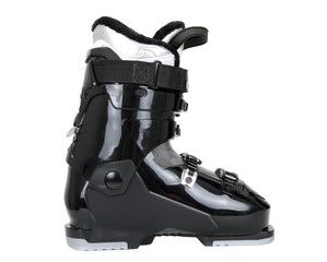 Black ski boot isolate on white background - 27069213