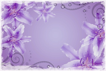 Wedding background with  flowers, perls