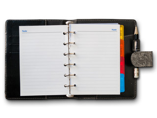 notebook open white blank two page