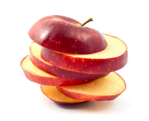 chopped red apple slices