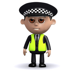 3d Policeman stands to attention