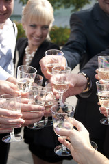 people with glasses of champagne