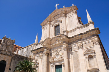 Fototapeta na wymiar Jesuit Church of St. Ignatius - Dubrovnik, Croatia