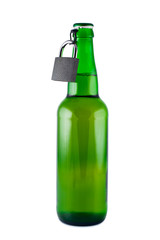 Beer, bottle, padlock isolated white, set. Clipping path.