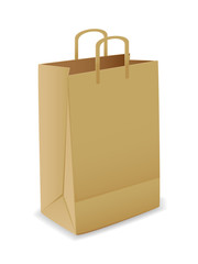 Vector illustration of paper bag over white