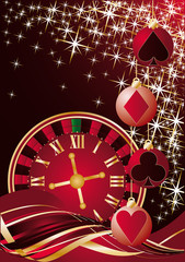 Christmas casino greeting card. vector illustration
