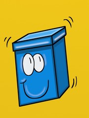 scatola blu con coperchio