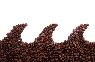 Waves made of coffee beans