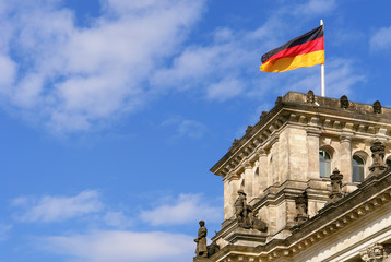 Fototapeta na wymiar Detail of The Reichstag, the German Parliament
