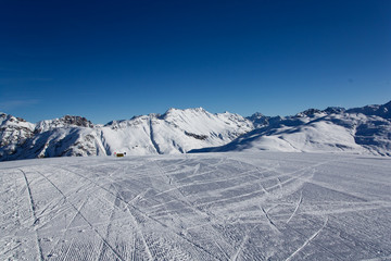 Alpy - stok narciarski - obrazy, fototapety, plakaty