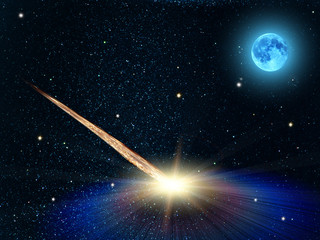 Obraz na płótnie Canvas Sky stars constellation moon