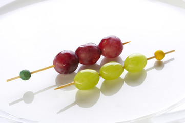 Different sort of fruit canape for a self service buffet