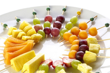 Different sort of fruit canape for a self service buffet