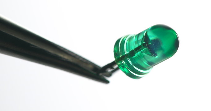 LED in tweezers