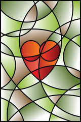 Naklejki  stained glass heart