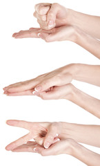 Hands rock paper scissors