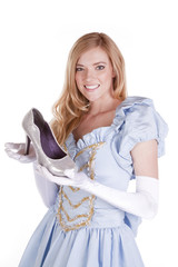 Princess holding shoe