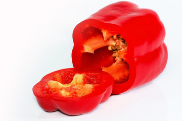 Red paprika isolated on white