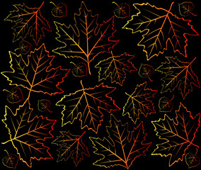 Background with autumnal leaves.
