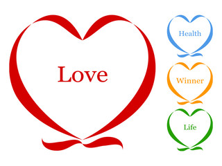 heart of ribbon vector