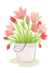 A bouquet of pink flowers