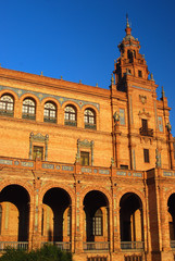 VISTA, PERSPECTIVA, SOLEADO. PLAZA ESPAÑA, SEVILLA 2010